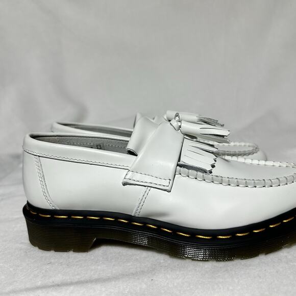 Dr Martens Adrian YS Tassel Loafers Womens Size 8 White Leather Excellent main image 12